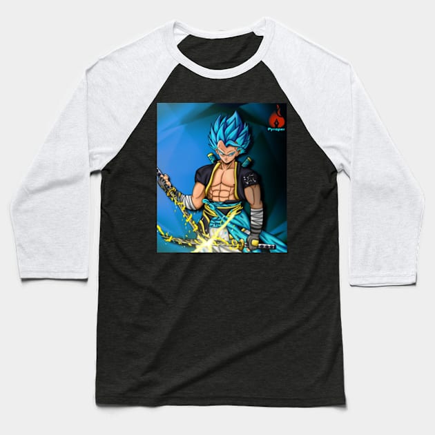 Gogeta Thunder Pillar Baseball T-Shirt by Pyropen